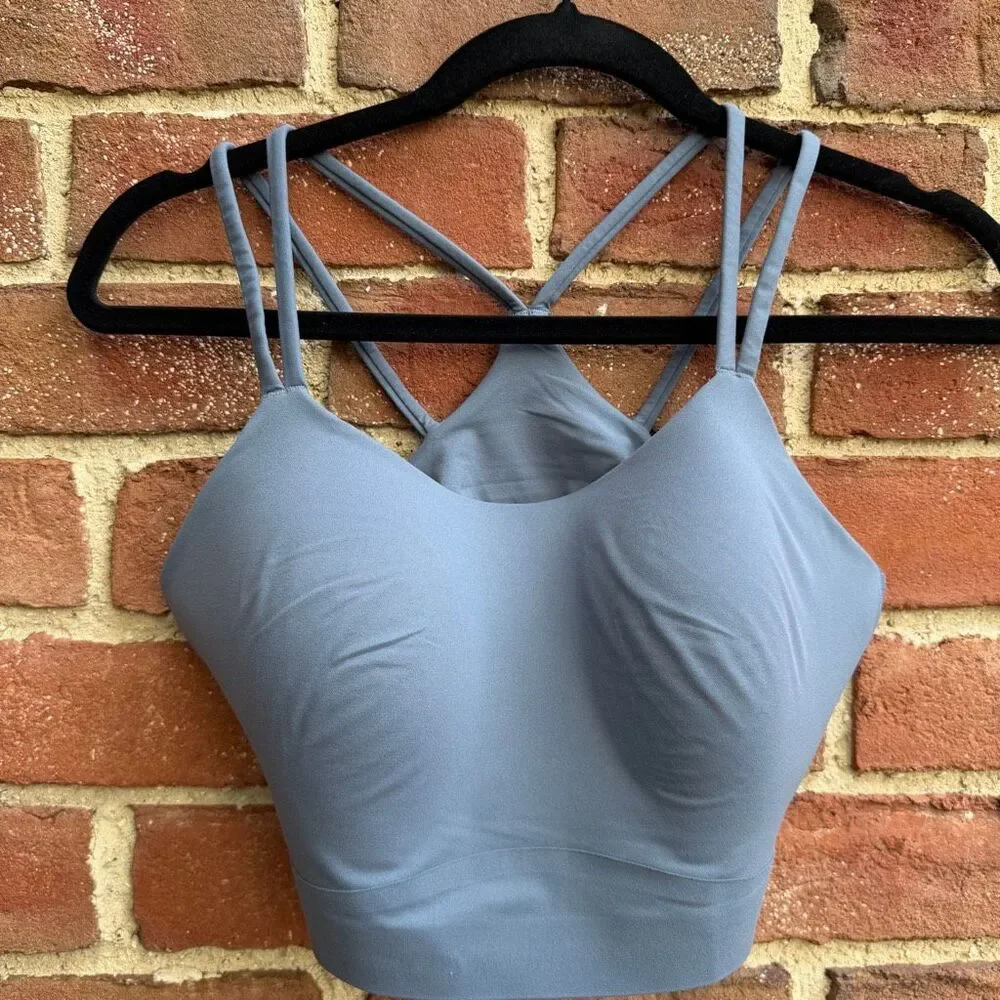 SOMA Sport Longline Yoga Sports Bra blue Wireless Women’s L NEW